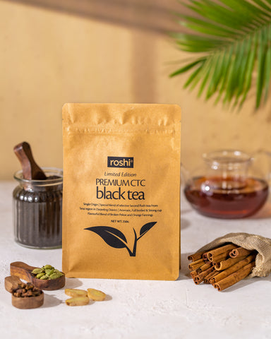  Each sip of this hand-picked brew bursts with enticing aroma, allowing you to lose yourself in its soothing warmth. This limited edition black tea offers you a refined tasting experience derived from its high fine-leaf percent. So go ahead, upgrade your Chai Routine and fall in love with every sip!