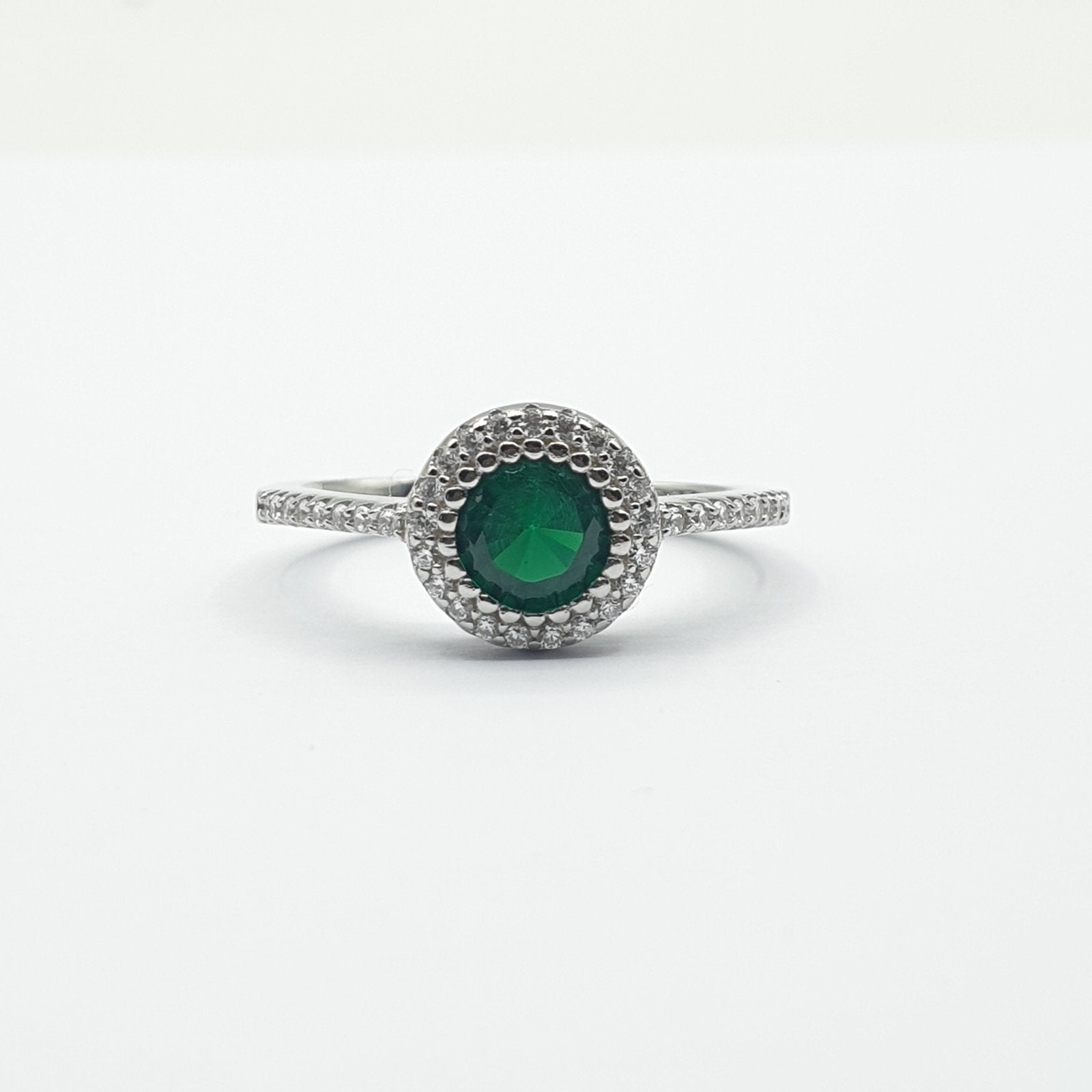 BAGUE ARGENT RHODIE PIERRE VERTE SYNTH, pas cher en stock ! 066241E, Promo  Bijoux Pas Cher