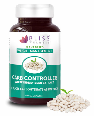 Bliss Welness Carb Bliss Pure Blocker Inhibitor | Premium White Kidney Bean Extract | Carbohydrate Control Weight & Sugar Management