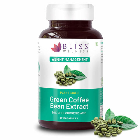 Bliss Welness Slim Bliss Pure Weight Management Appetite Control | Green Coffee Bean Extract 50% | Fatty Liver Care Enhance Metabolism Strong Antioxidant Natural Supplement