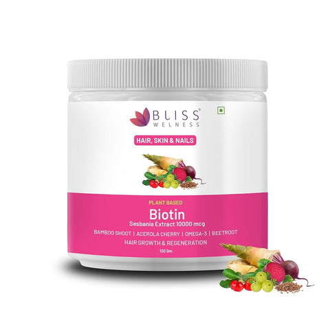 Bliss Welness Biotin Powder Wiith Beetroot Powder, Pomegranate, Amla Extract