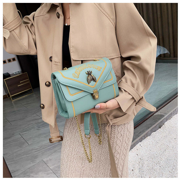 New 2022 Bag Female Fashion Embroidery Small Women Shoulder Bags Metal Butterfly Decoration Chain Crossbody Female Messenger Bag