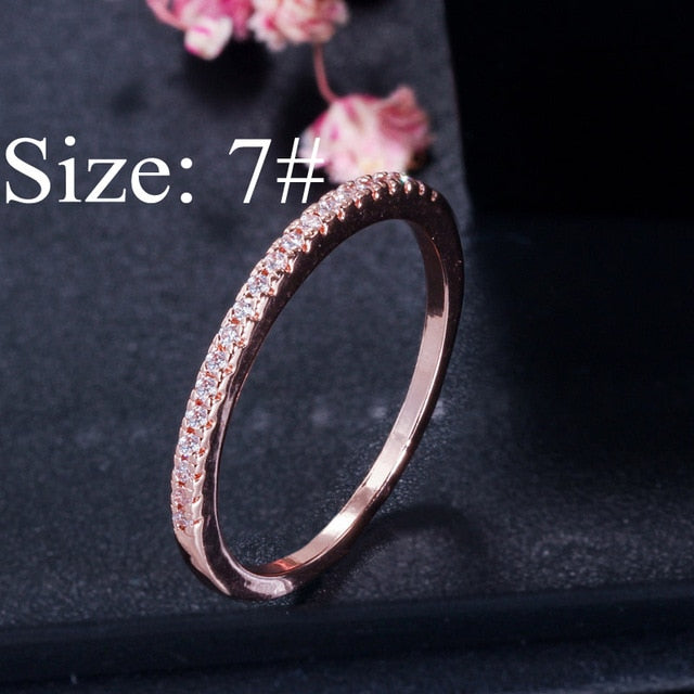 Zirconia Rings Stack Skinny Micro Pave CZ Fashion Women Engagement Wedding Bridal Party Cubic Zirconia Rings Sets Jewelry Gift R127