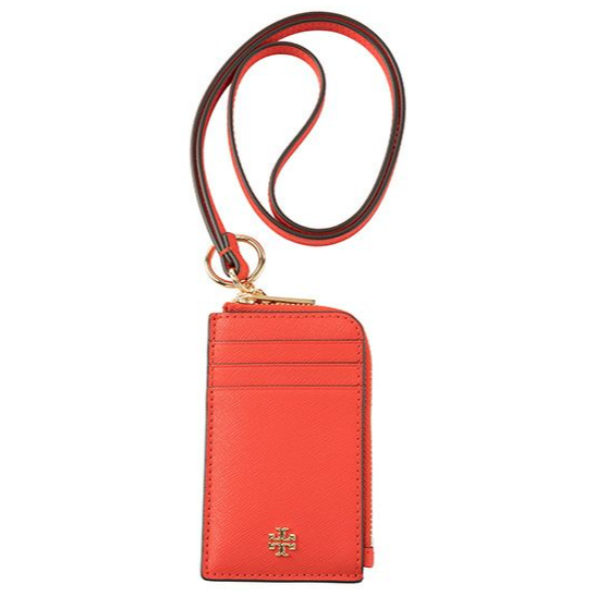 TORY BURCH EMERSON LANYARD ID SLOT 84726 BRIGHT SAMBA SAFFIANO –  