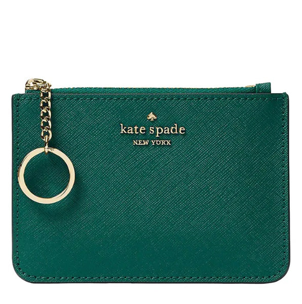 KATE SPADE TRAVEL WALLET MEDIUM L ZIP CARD HOLDER K9350 GREEN DEEP JAD –  