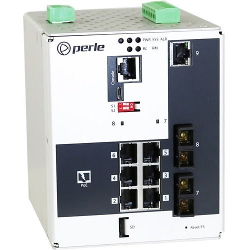 Perle IDS-509G2PP6-C2SD10 - Industrial Managed Power Over Ethernet Switch - 9 Ports - Manageable - Gigabit Ethernet - 10/100/1000Base-T
