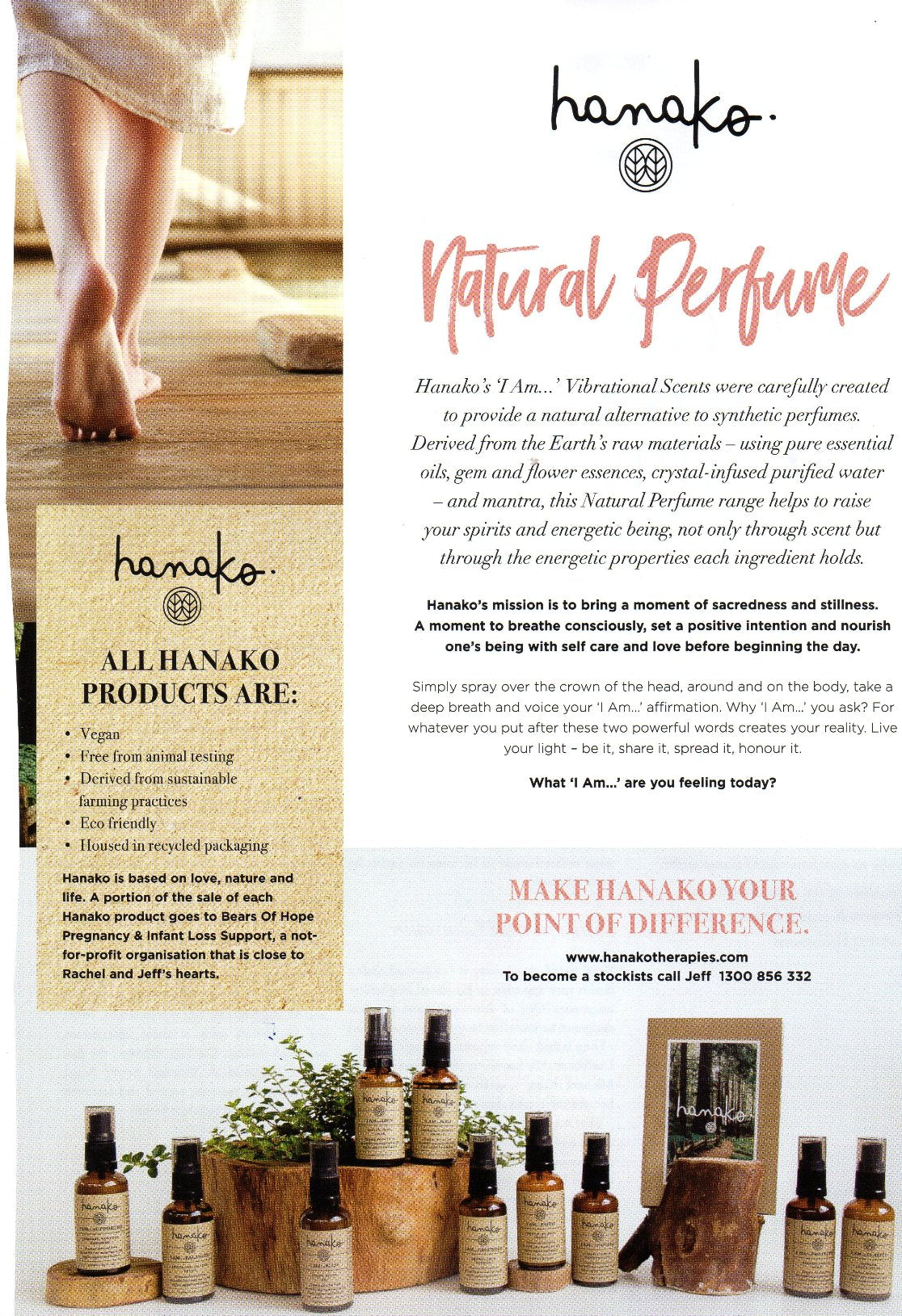 Hanako Therapies featuring in Esprit Magazine