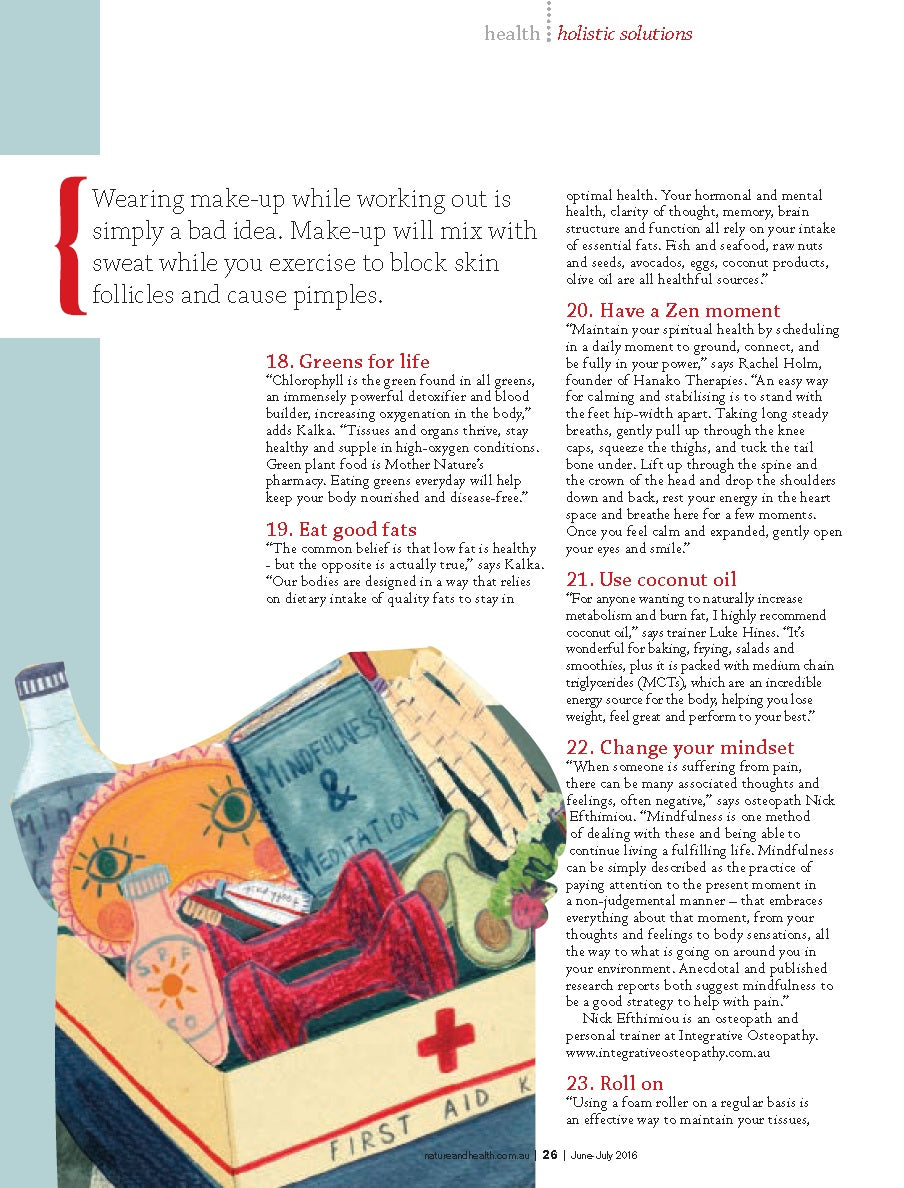 Hanako Therapies interview featuring in Nature & Health Magazine