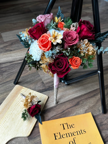 Preserved flower bridal bouquet