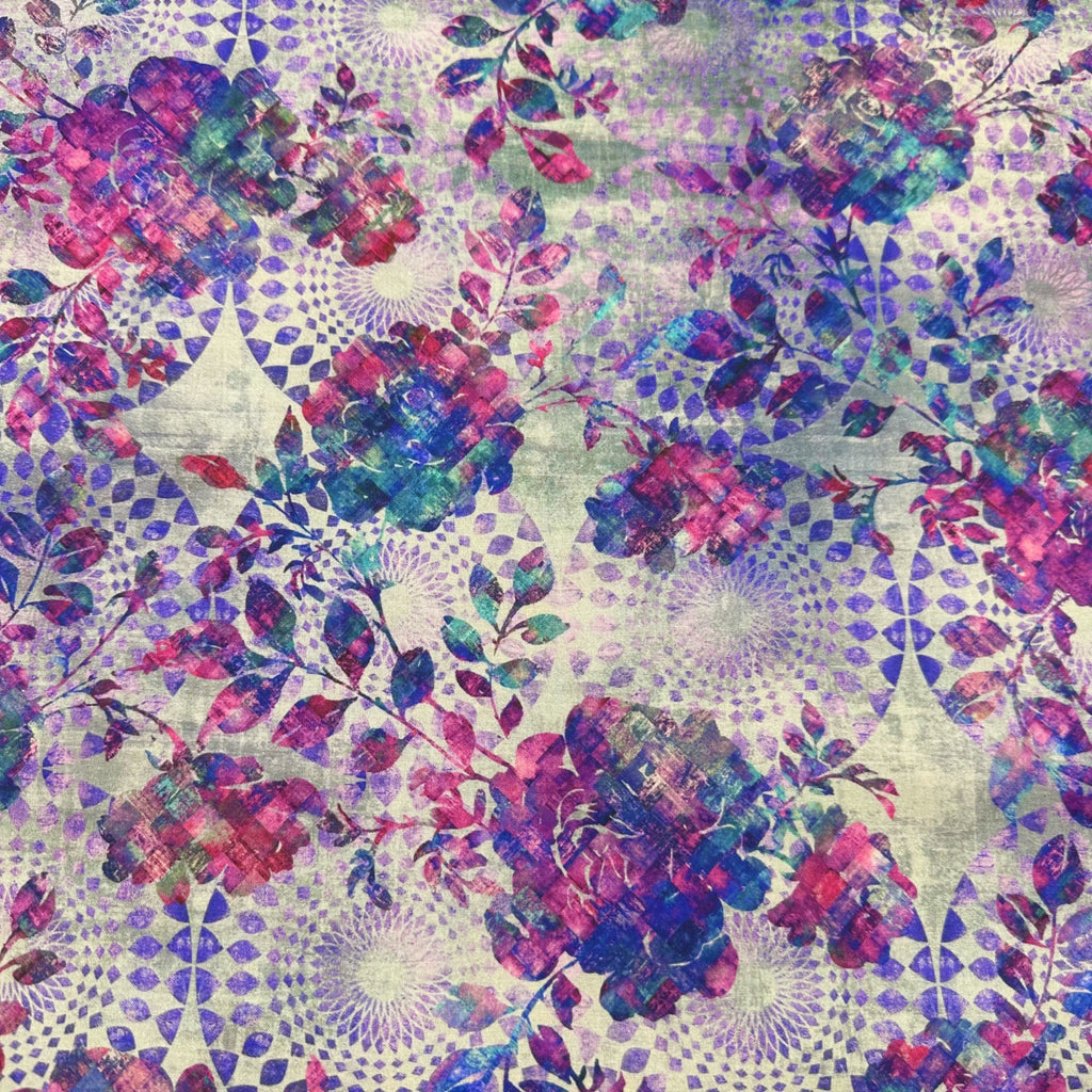 Halcyon Digital Print Purple Floral Jason Yenter for In the Beginning ...