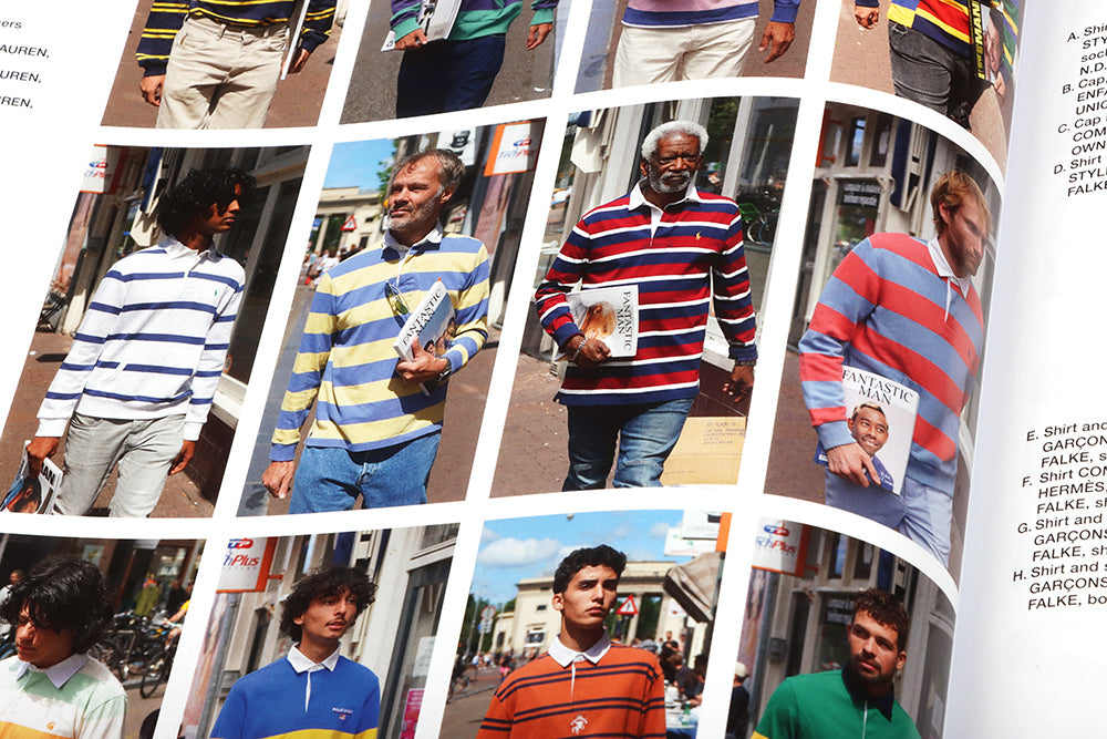 Close up of set of images of men wearing rugby shirts