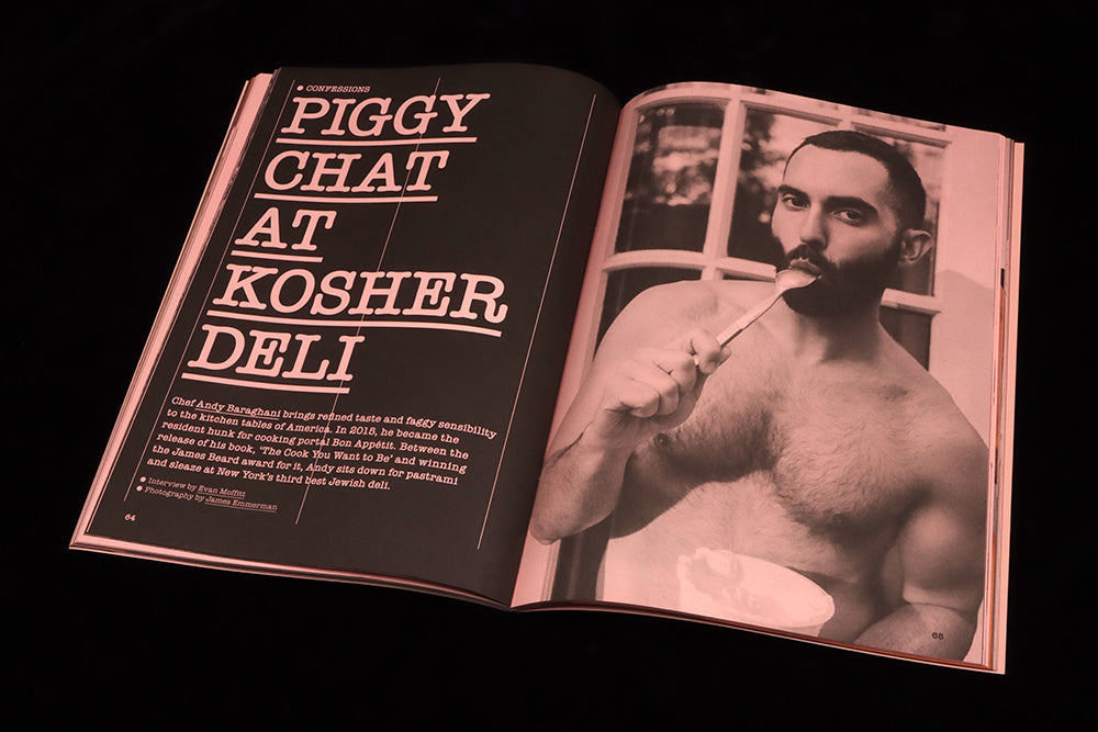 Opening spread from Butt magazine, an interview with portrait