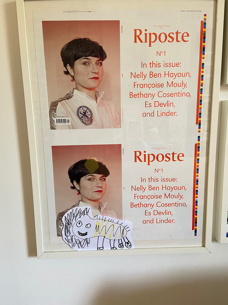 Framed copy of the cover of Riposte issue one