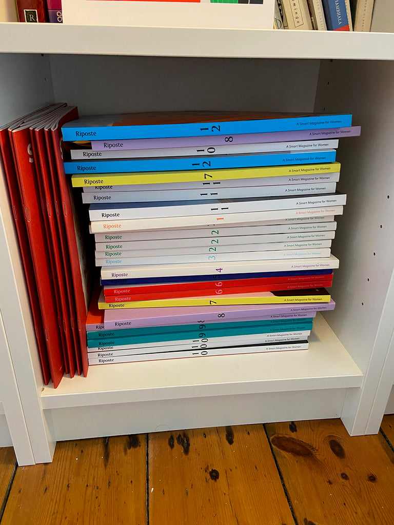 Pile of copies of Riposte magazine
