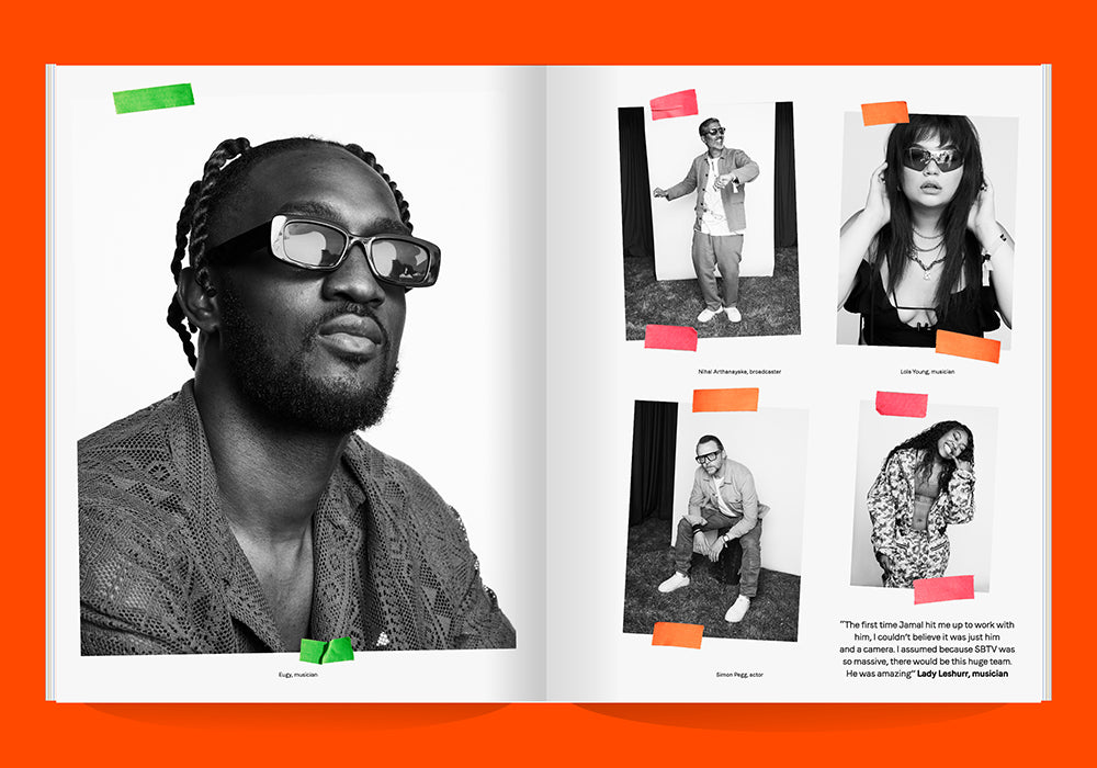 Spread from Soho House magazine with five black and white portraits