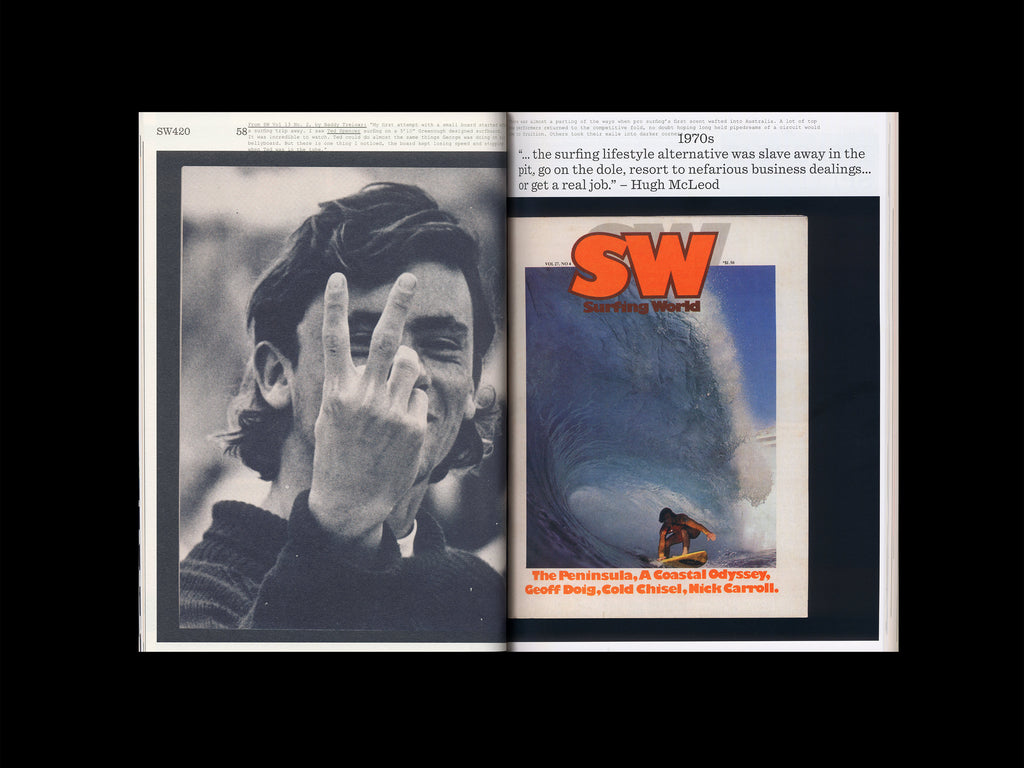 Spread from 60th anniversary issue of Surfing World.