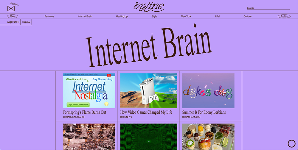 Screengrab of Byline website