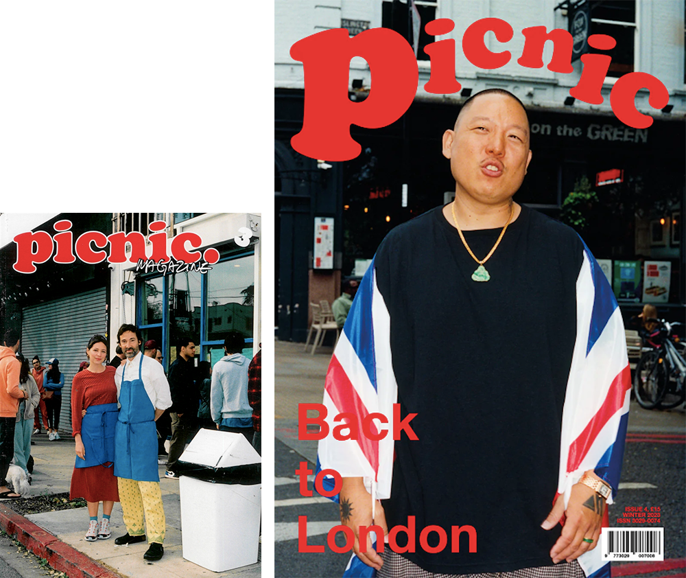 Issues three and four of Picnic magazine, showing the difference in page size