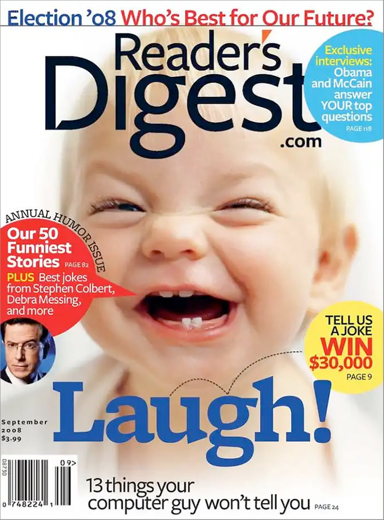 Cover of Reader’s Digest, baby laughing