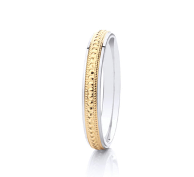 Yellow Gold & Silver 3mm Wedding Band