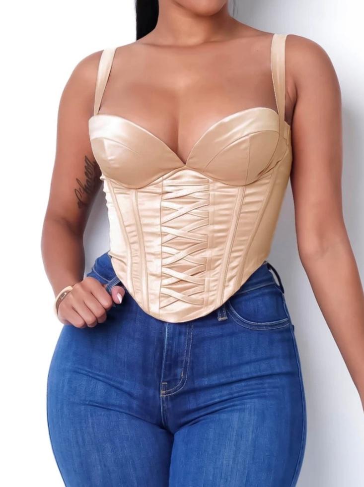 Layla Ruched Mesh Bandeau Corset Crop Top In Royal – Vivichi Limited