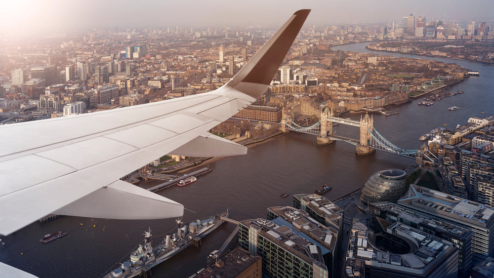 Arial view of London from a plane