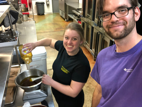 Haley and Cameron Loyet in the Kitchen making Honeymoon Chocolates