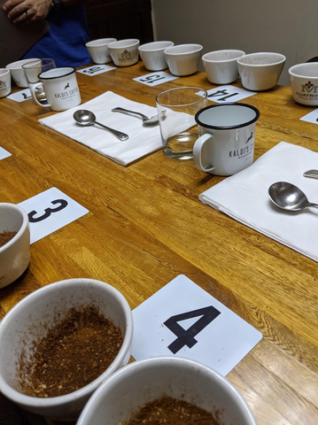 Image of Kaldi's coffee cherries taste testing 