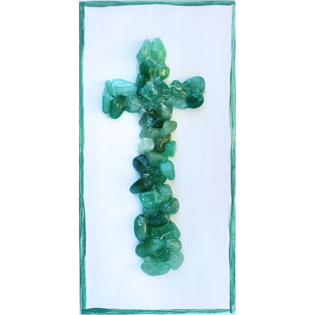 Green Aventurine Cross, 3 x 6 x 1 5/8