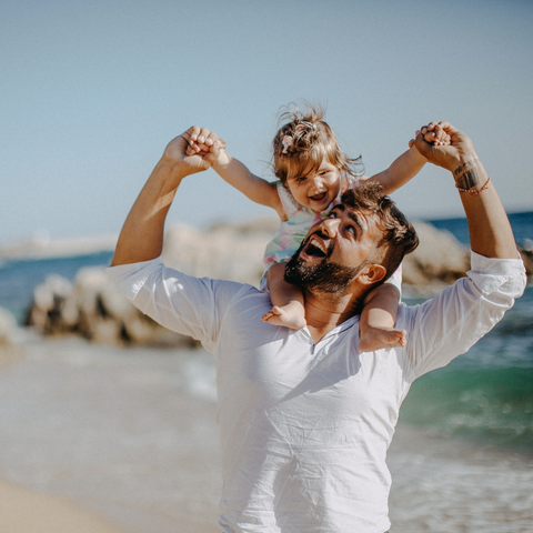 Father and daughter day at the beach