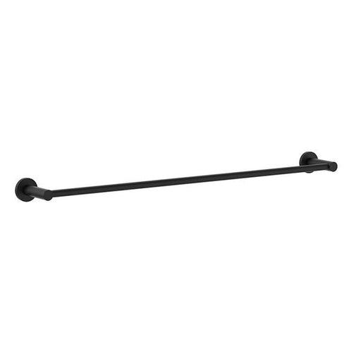 Clark Round Single Towel Rail 600mm - Matte Black - Bathroom Warehouse