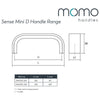 Technical Drawing: Momo Handles Sense Mini D Handle