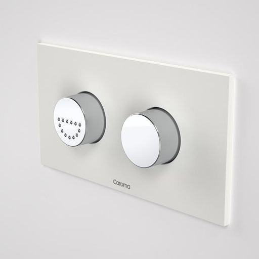 Caroma Invisi Series II Round Dual Flush Plate & Raised Care Buttons - Morning Glow by Caroma | Bathroom Warehouse
