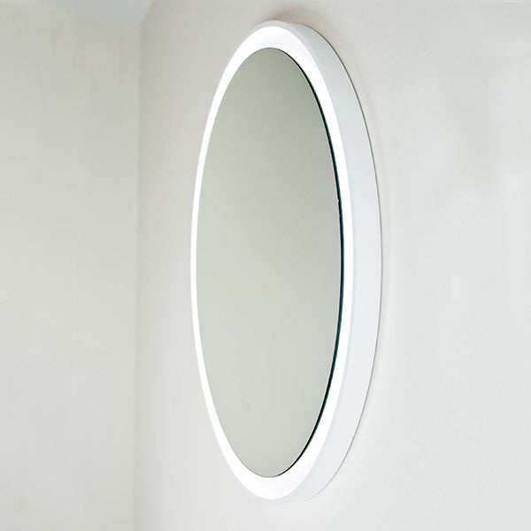 Remer Eclipse LED Mirror Matt White - Bathroom Warehouse