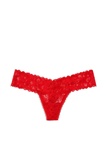 Victoria's Secret No-show Shimmer Thong Panty - Lipstick VS Hearts