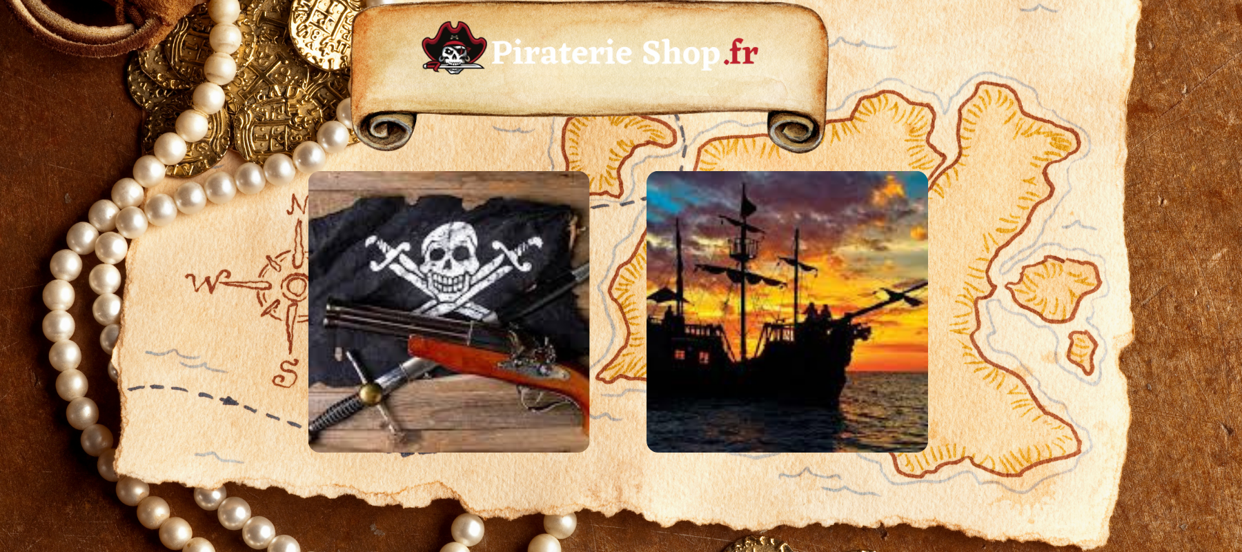 Armes et navire pirate