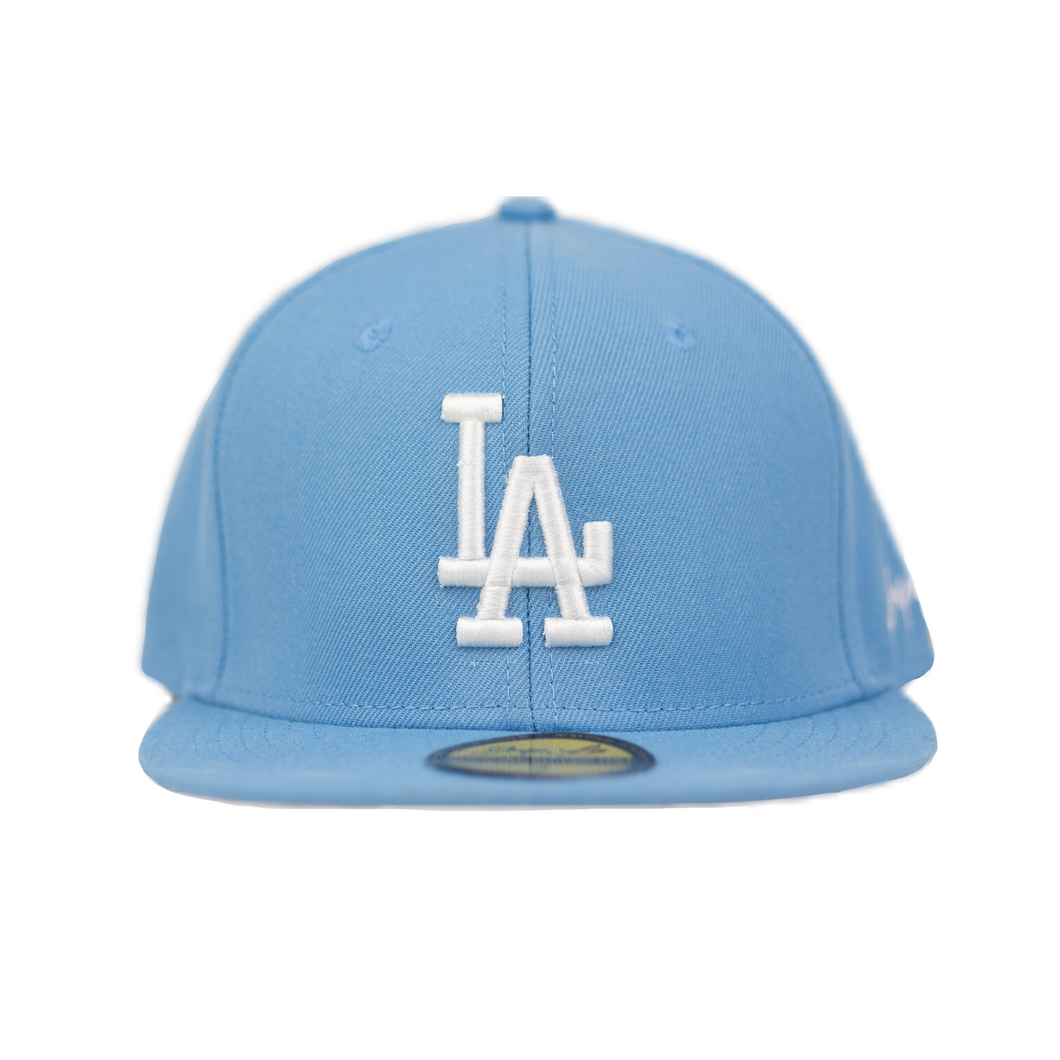 light blue dodgers fitted hat