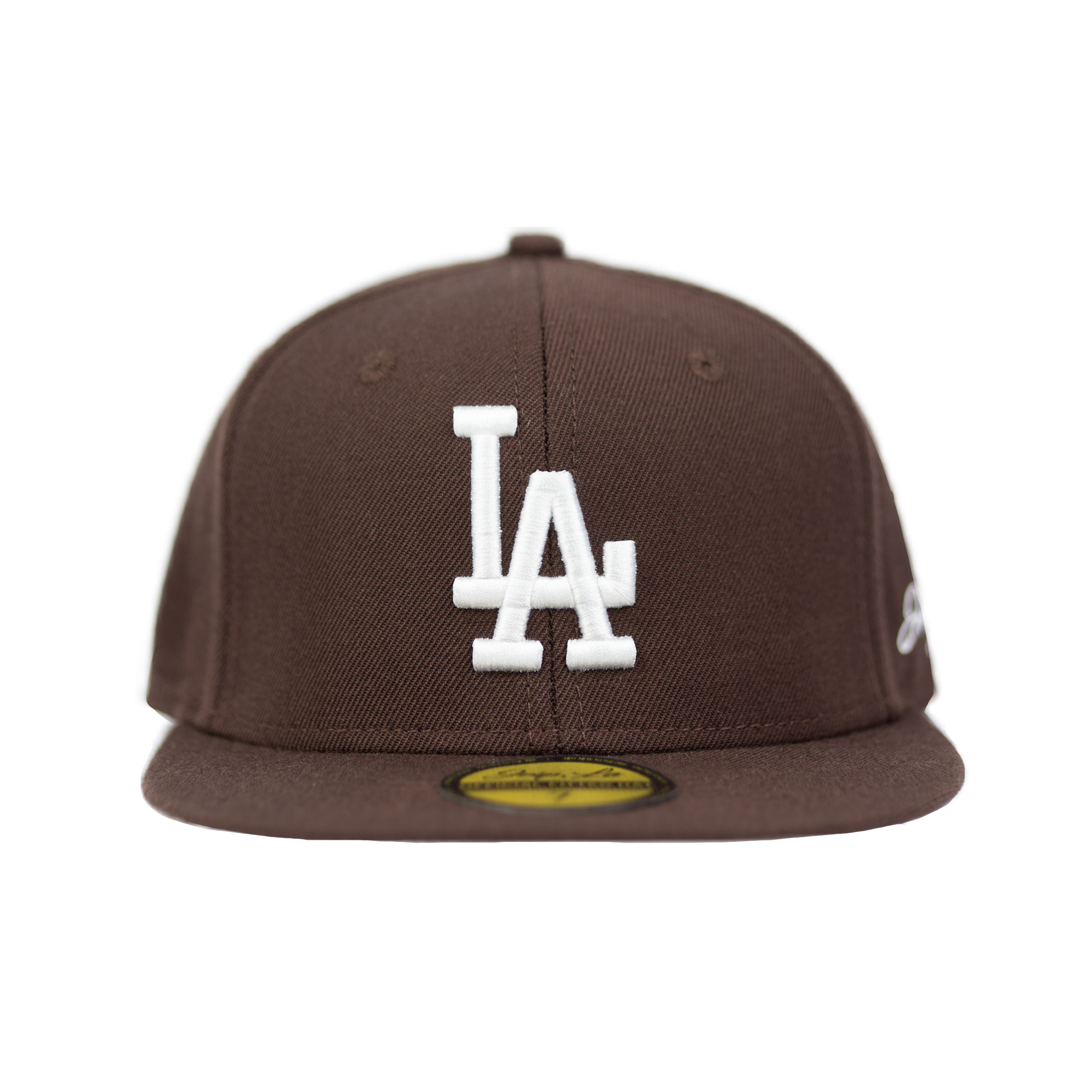 brown dodgers fitted hat