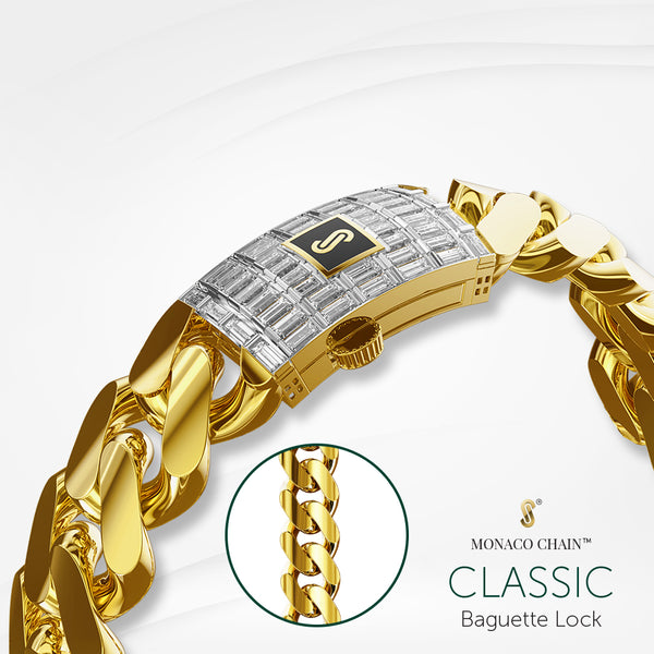 Women's Bracelet - Monaco Chain CAVO Plain - 7.0'' / 5 mm / 10K Yellow Gold