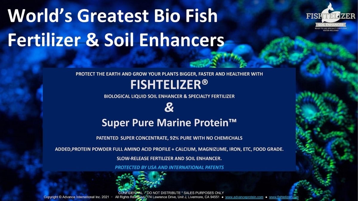 Fishtelizer, plant food, slow release protein powder, plant soil care, fish fertilizer for plants, fertilizer additive, soil enhancer, soil health improver, organic fertilizer, soil fertility, slow release fertilizer, advance international, soil improver,  bio fertilizer, soil fertilizer, indoor planting, alaska fish fertilizer, fish emulsion fertilizer, fish hydrolysate, liquid fish fertilizer, Cannabis fertilizer, Hemp fertilizer, Natural fertilizer, Hydroponics fertilizer, fish waste fertilizer