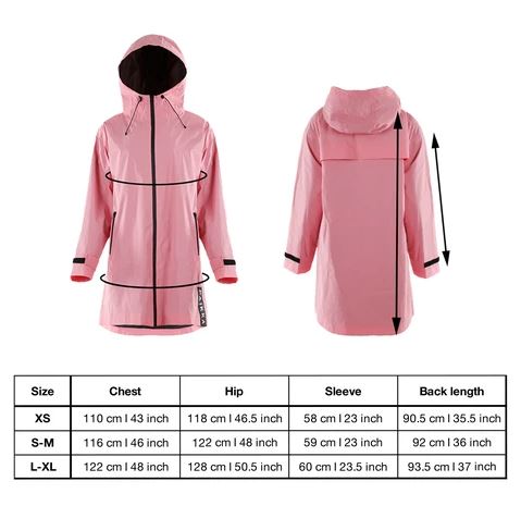 Paikka human visibility raincoat in pink.