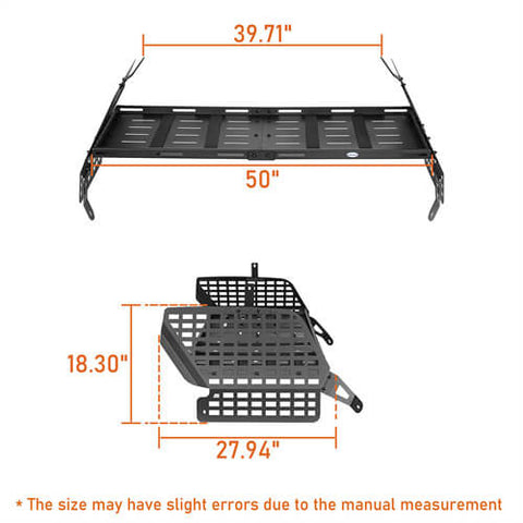 2010-2024 Toyota 4Runner Interior Cargo Rack & Rear Window Molle Panel Aftermarket Parts - Hooke Road b9803s dimension