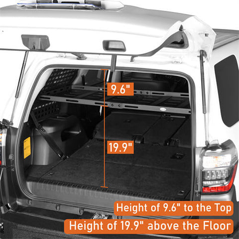 2010-2024 Toyota 4Runner Interior Cargo Rack & Rear Window Molle Panel Aftermarket Parts - Hooke Road b9803s dimension 1