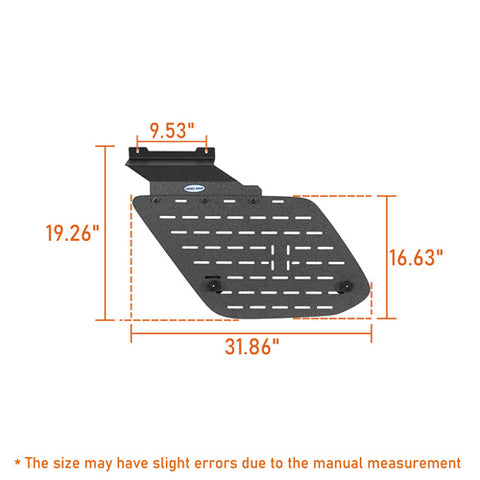 2010-2024 Toyota 4Runner Molle Panel Rear Window Exterior Storage Panels Aftermarket Parts - Hooke Road b9804s dimension