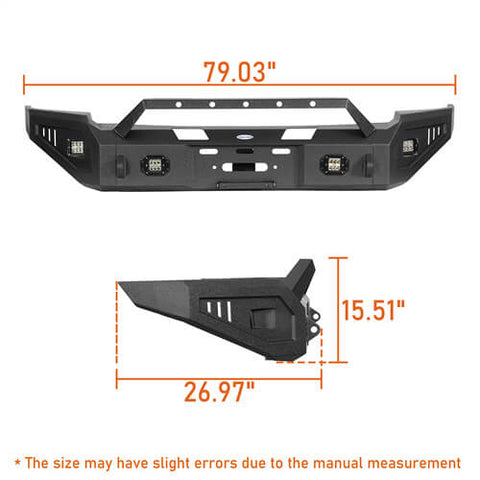 Aftermarket Full-Width Ram 1500 Front Bumper Pickup Truck Parts For 2006-2008 Ram 1500 - Hooke Road b6505  dimension