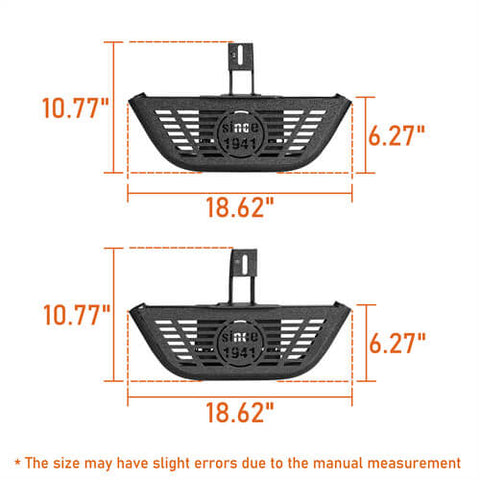 Hooke Road Jeep Wrangler JL 4 Door Side Hoop Steps Dimension 2