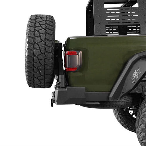 2020-2024 Jeep Gladiator JT Rear Bumper w/Swing Arms & Tire Carrier & Jerry Can Holder 4x4 Truck Parts - Hooke Road b7018s details 1