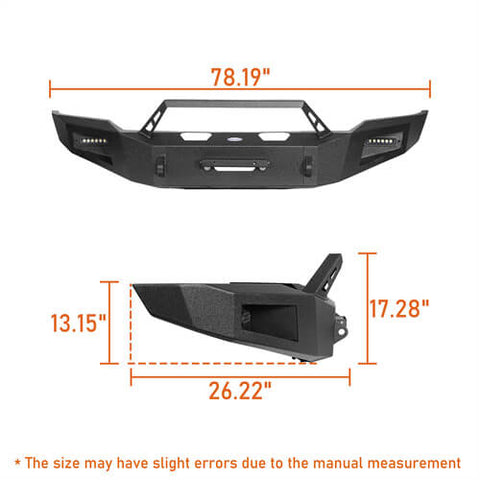 2018-2020 Ford F-150 Front Bumper Aftermarket Bumper Pickup Truck Parts - Hooke Road b8258 dimension