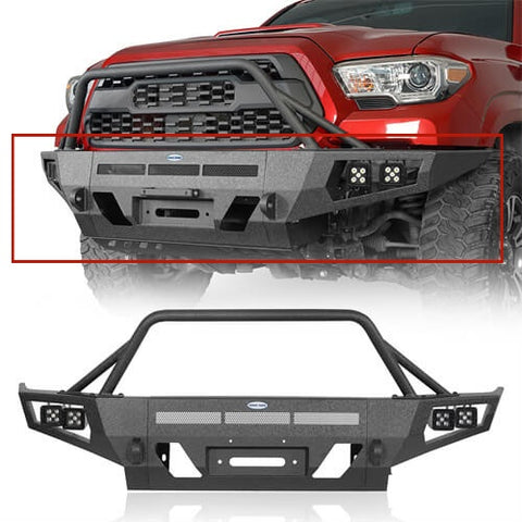 full-width-front-bumper-winch-plate-bull-bar-aftermarket-parts-2016-2023-toyota-tacoma-ul4210s-2