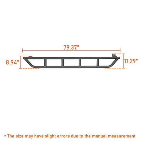 2016-2023 Toyota Tacoma Side Steps Tube Slider Rocker Guards 4x4 Truck Parts - Hooke Road b4216s dimension